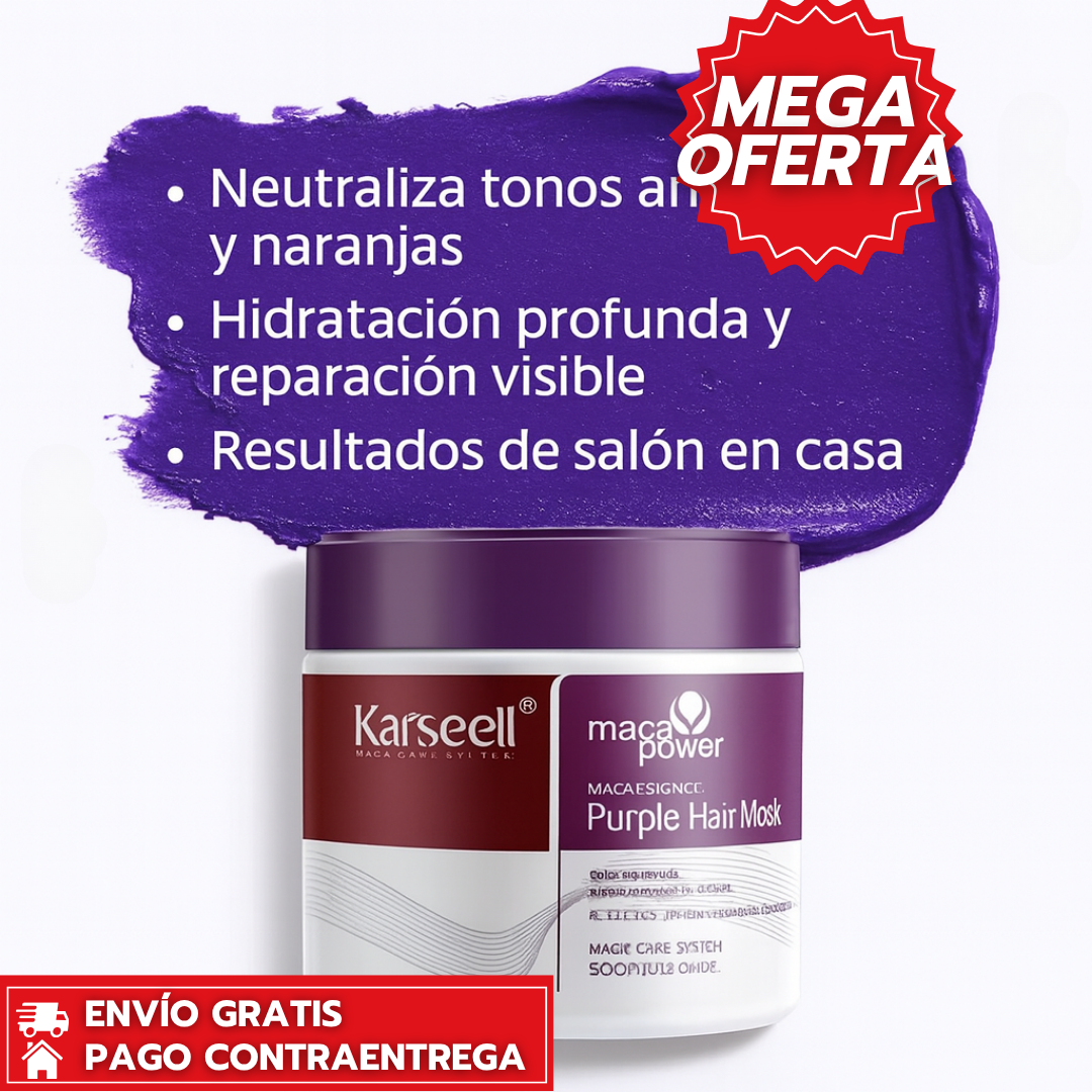 Karseell™: Mascarilla Morada que Matiza y Suaviza el Cabello Decolorado