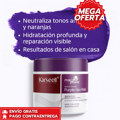 Karseell™: Mascarilla Morada que Matiza y Suaviza el Cabello Decolorado
